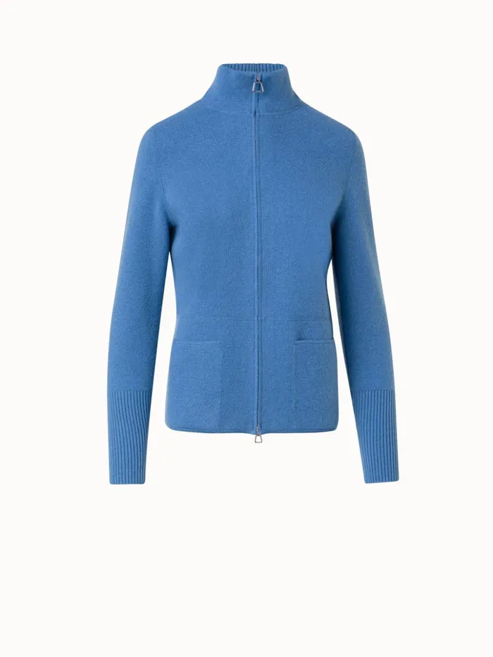 100 Cashmere Knit Cardigan Medium Denim Women Akris Knitwear