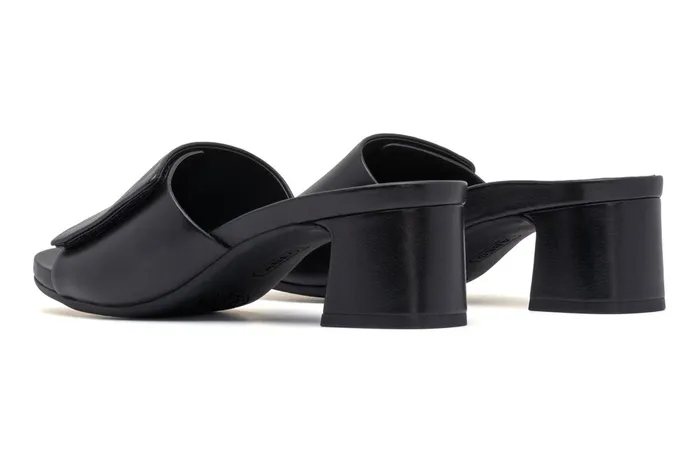 ABEO Footwear Avenue Slide Black Leather Women Dress