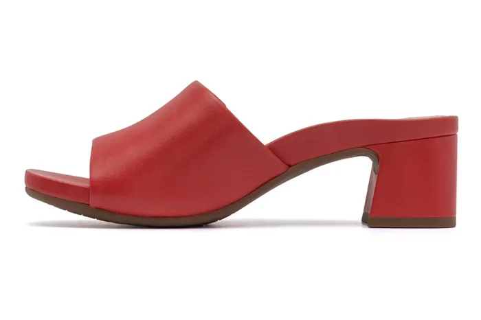 ABEO Footwear Avenue Slide Red Leather Women Dress