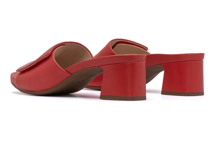 ABEO Footwear Avenue Slide Red Leather Women Dress