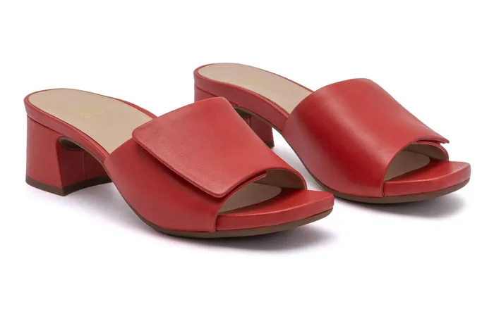 ABEO Footwear Avenue Slide Red Leather Women Dress