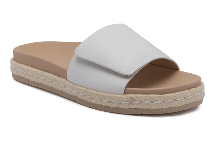 ABEO Footwear Isle Slide White Leather Women Sandals