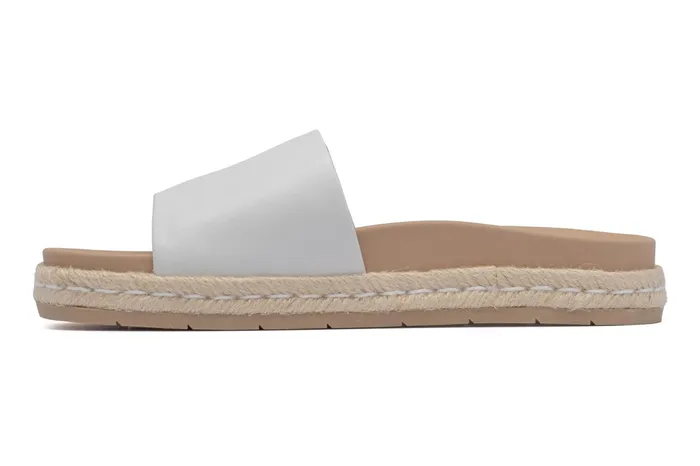 ABEO Footwear Isle Slide White Leather Women Sandals