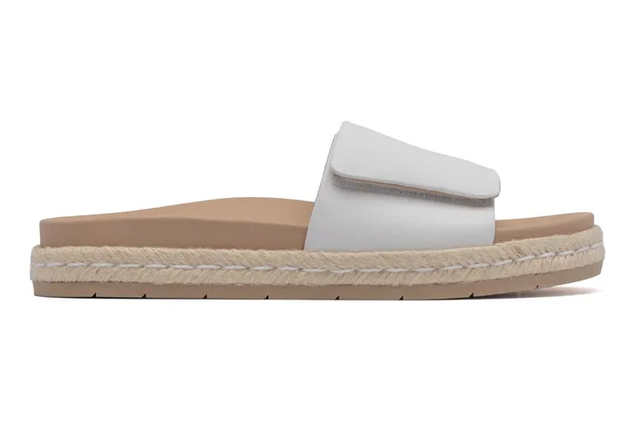 ABEO Footwear Isle Slide White Leather Women Sandals