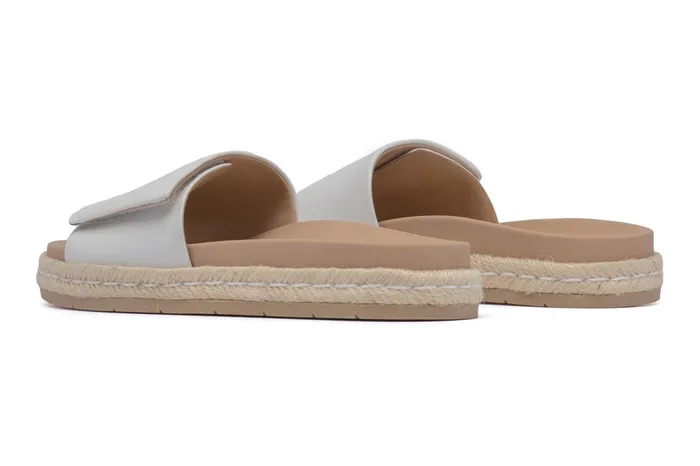 ABEO Footwear Isle Slide White Leather Women Sandals