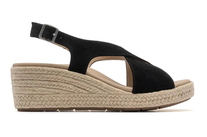 ABEO Footwear Riviera Cross Black Suede Women Sandals