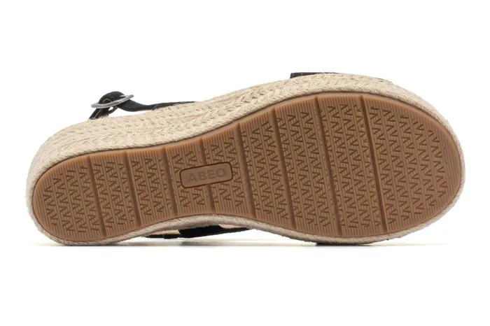 ABEO Footwear Riviera Cross Black Suede Women Sandals