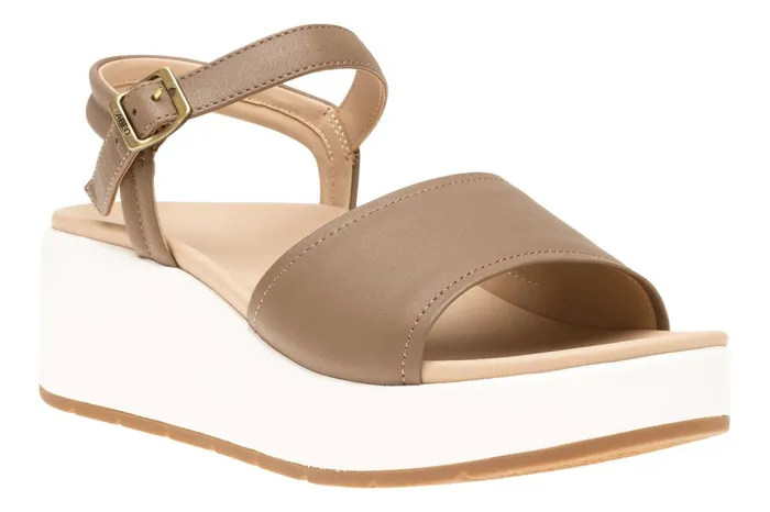 ABEO Footwear Solstice Buckle Sandal Fossil Leather Women Sandals