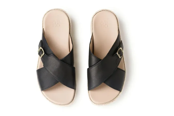 ABEO Footwear Solstice Cross Slide Black Women Sandals