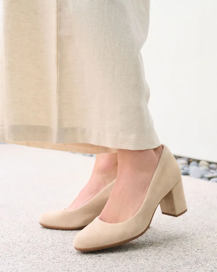 ABEO Footwear Tempo Pump Cuban Sand Suede Women Dress