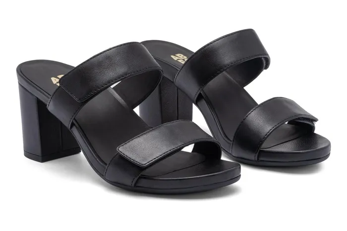 ABEO Footwear Tempo Slide Black Leather Women Dress