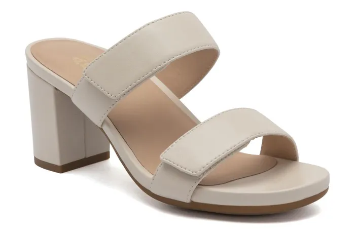ABEO Footwear Tempo Slide Off White Leather Women Dress