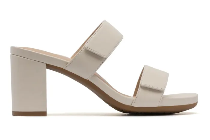 ABEO Footwear Tempo Slide Off White Leather Women Dress
