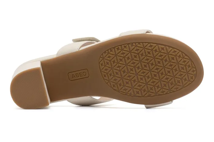ABEO Footwear Tempo Slide Off White Leather Women Dress