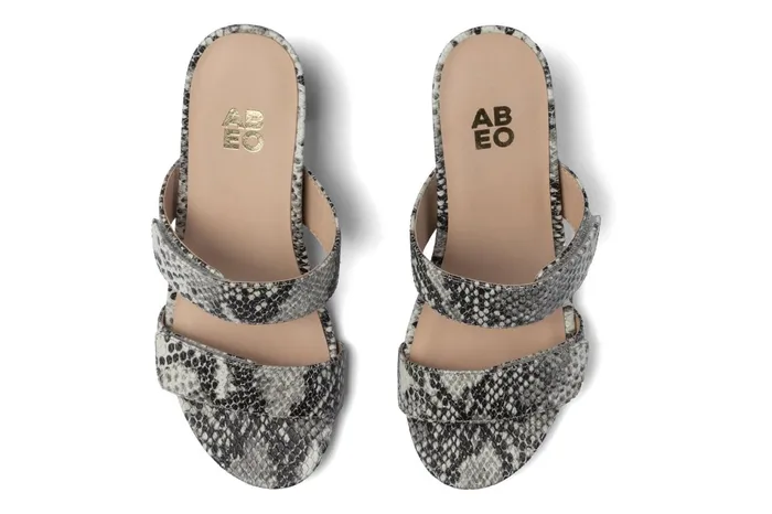 ABEO Footwear Tempo Slide Snake Print Leather Women Dress ABEO Footwear Tempo Slide Snake Print Leather Women Dress