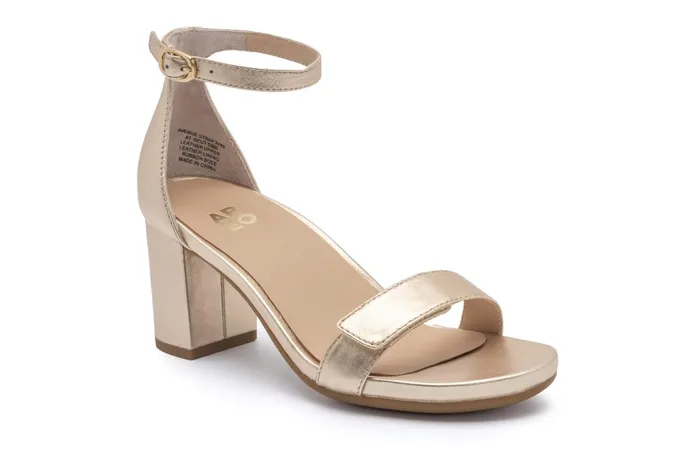 ABEO Footwear Tempo Strap Light Gold Leather Women Dress