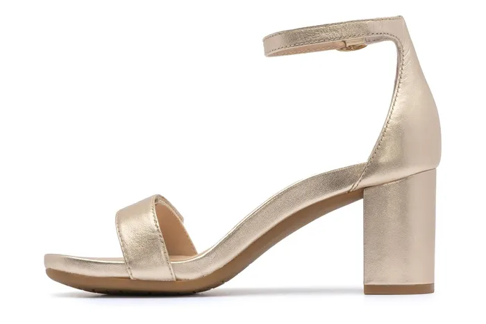 ABEO Footwear Tempo Strap Light Gold Leather Women Dress