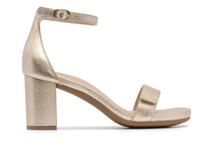 ABEO Footwear Tempo Strap Light Gold Leather Women Dress