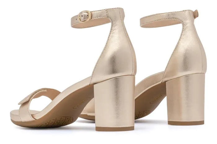 ABEO Footwear Tempo Strap Light Gold Leather Women Dress