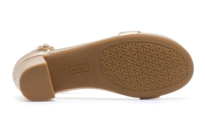ABEO Footwear Tempo Strap Light Gold Leather Women Dress