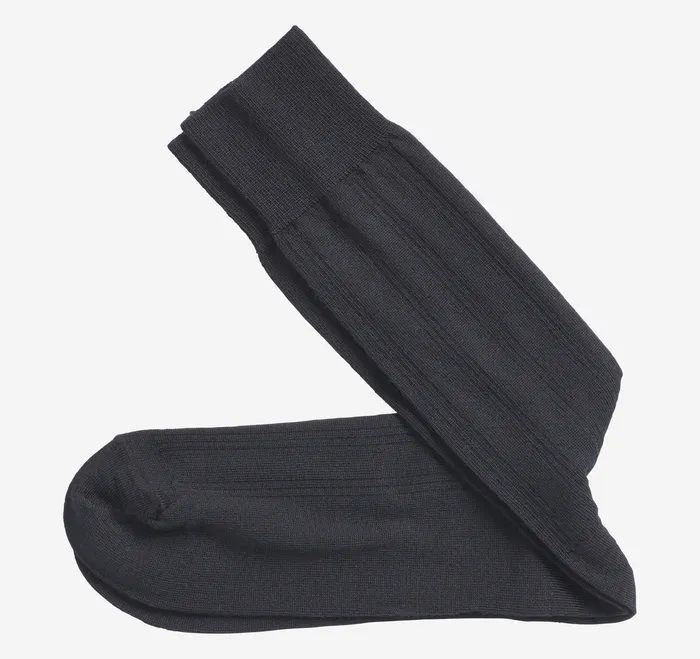 Accessories Wool Ribbed Socks Navy 8211 Johnston and Murphy Men