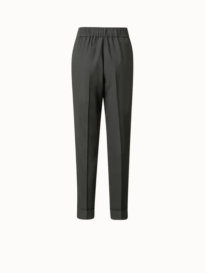 Acetate Viscose Crpe Tapered Pants Moss Women Akris Pants
