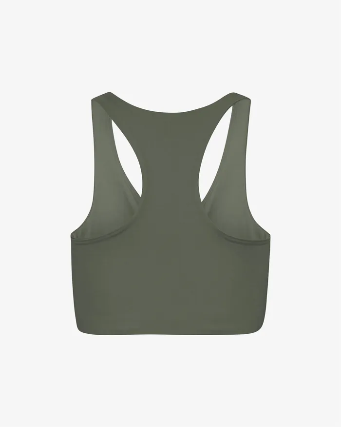 Active Cropped Bra 8211 Dusty Olive Women Sports Bras Colorfulstandard