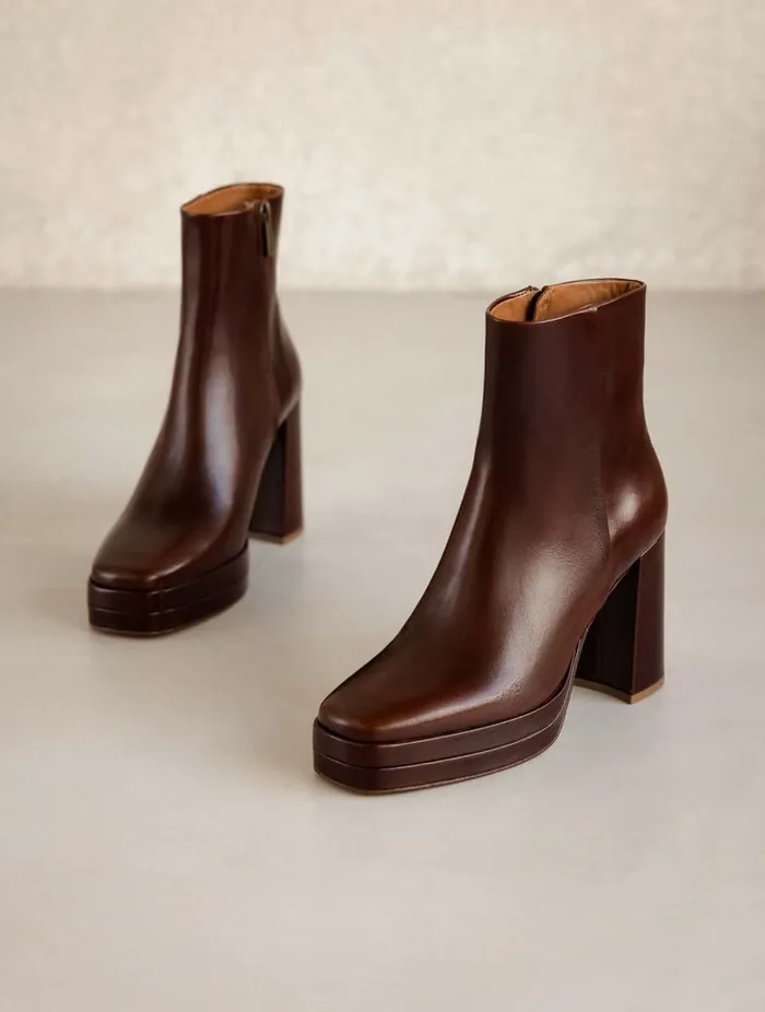 Adle Turkish Coffee Women Bobbies Ankle Boots