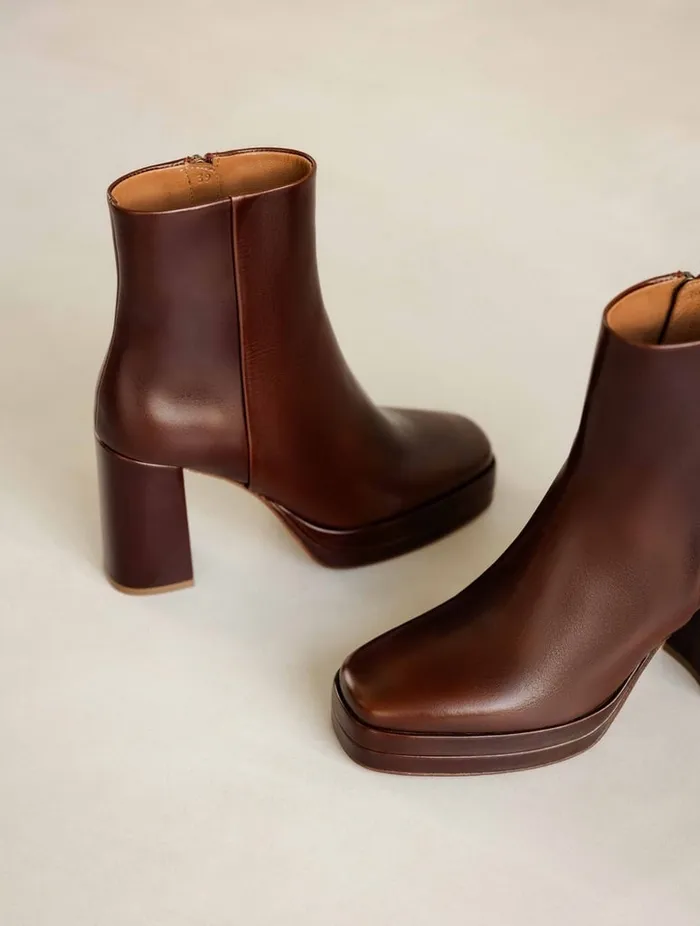 Adle Turkish Coffee Women Bobbies Ankle Boots