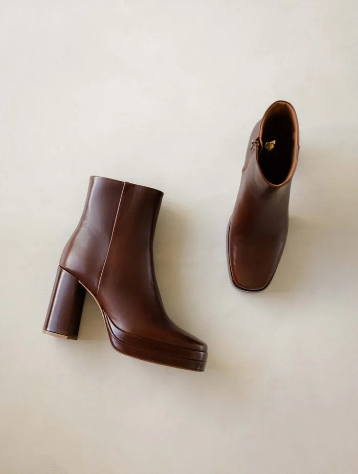Adle Turkish Coffee Women Bobbies Ankle Boots
