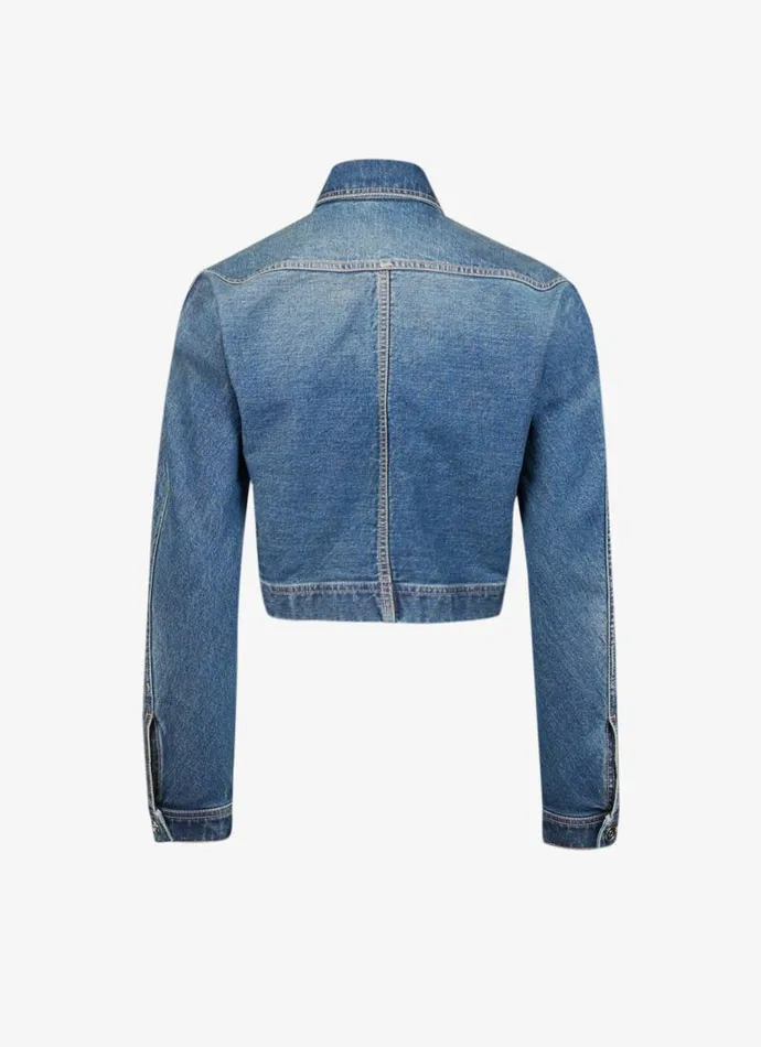 Alaa Coats and Jackets Denim Cardijacket Blue 8211 Women