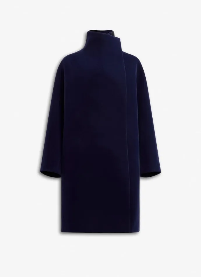 Alaa Coats and Jackets ROUND COAT Blue Jeans 8211 Women