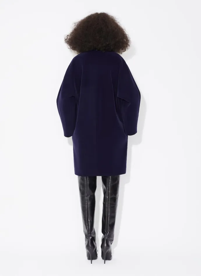 Alaa Coats and Jackets ROUND COAT Blue Jeans 8211 Women