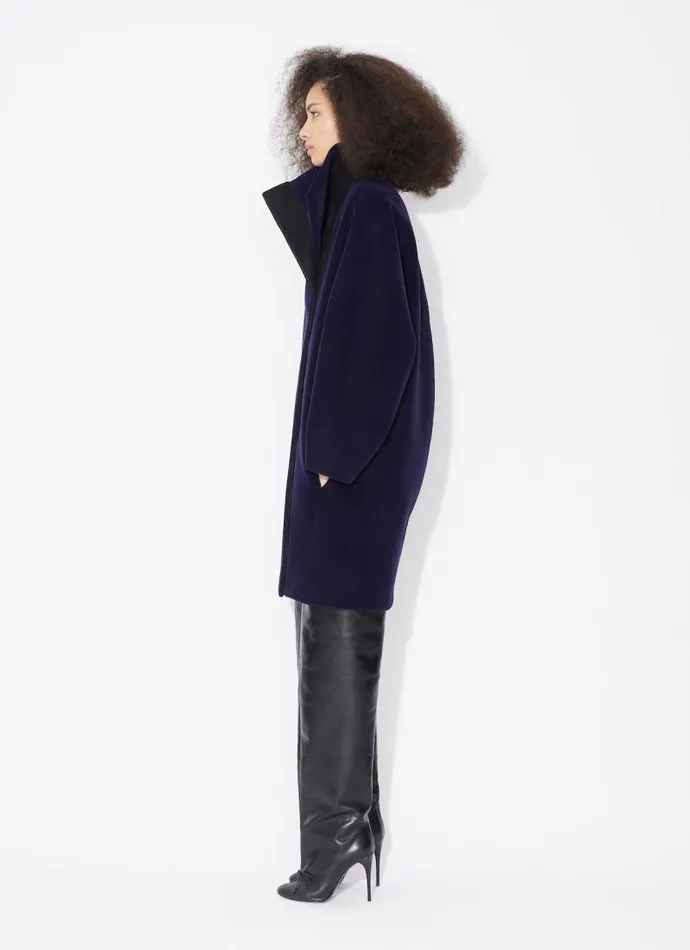 Alaa Coats and Jackets ROUND COAT Blue Jeans 8211 Women