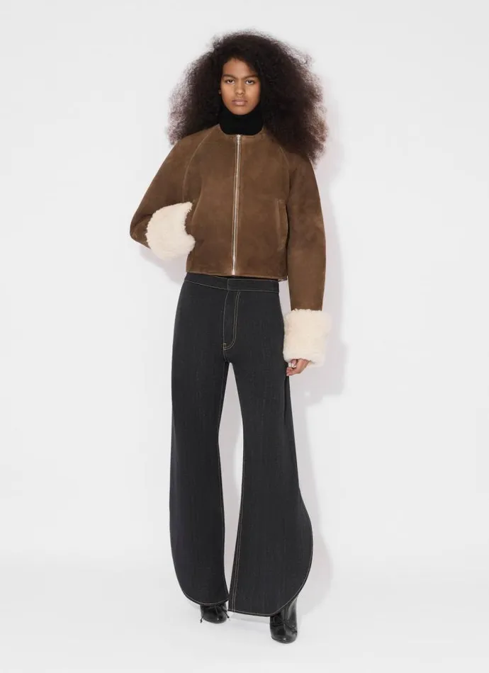 Alaa Coats and Jackets SHEARLING JACKET Whitebrown 8211 Women Alaa Coats and Jackets SHEARLING JACKET Whitebrown 8211 Women