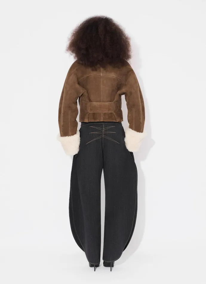 Alaa Coats and Jackets SHEARLING JACKET Whitebrown 8211 Women Alaa Coats and Jackets SHEARLING JACKET Whitebrown 8211 Women