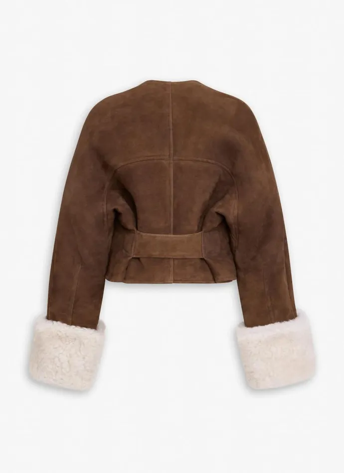 Alaa Coats and Jackets SHEARLING JACKET Whitebrown 8211 Women Alaa Coats and Jackets SHEARLING JACKET Whitebrown 8211 Women