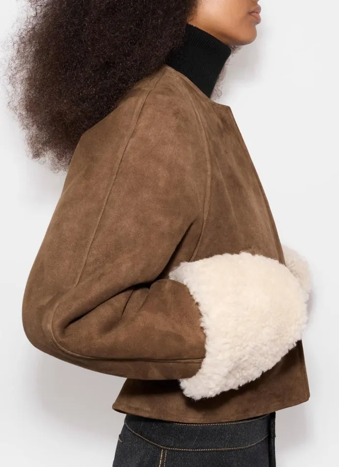 Alaa Coats and Jackets SHEARLING JACKET Whitebrown 8211 Women Alaa Coats and Jackets SHEARLING JACKET Whitebrown 8211 Women