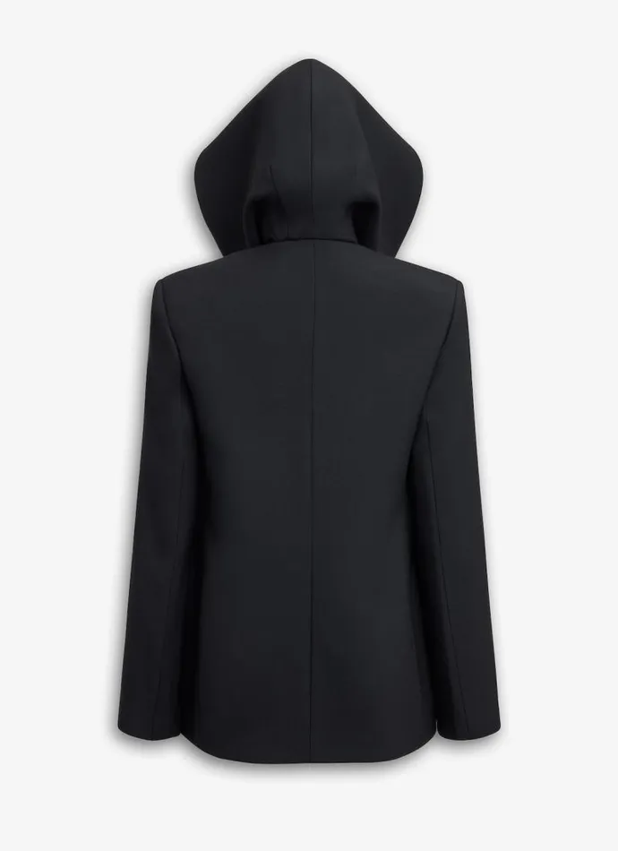 Alaa Coats and Jackets TAILORED WOOL JACKET WITH HOOD Black 8211 Women Alaa Coats and Jackets TAILORED WOOL JACKET WITH HOOD Black 8211 Women