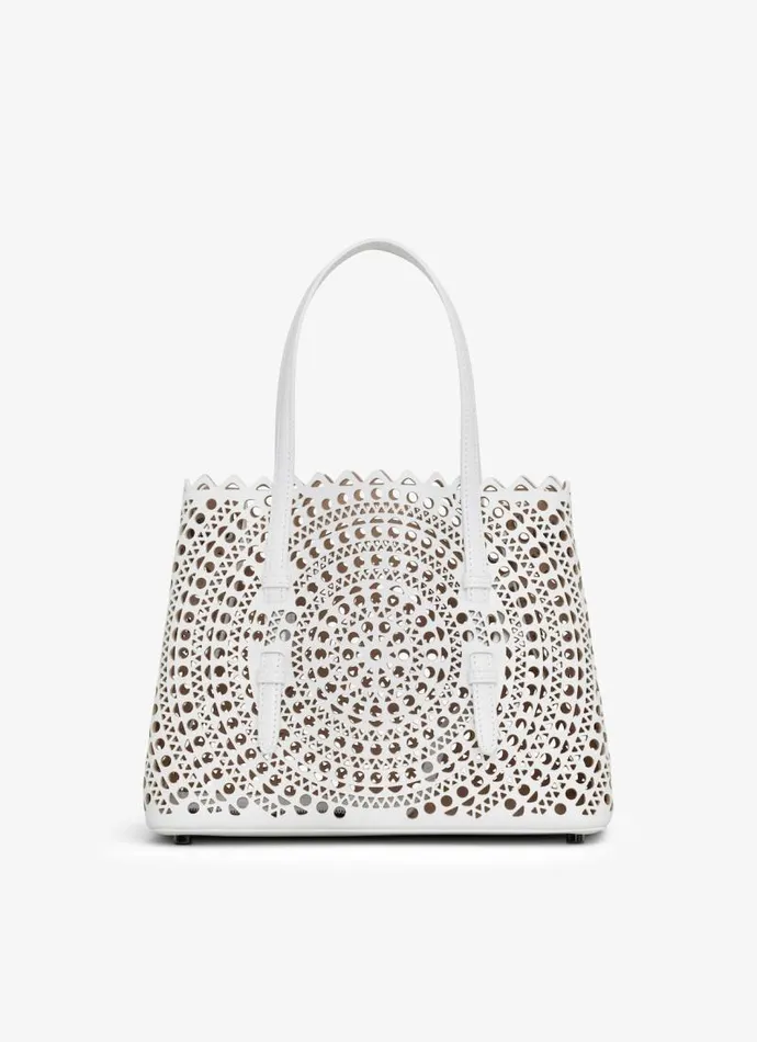 Alaa CrossBody Bags MINA 25 BAG IN VIENNE CALFSKIN Optic White 8211 Women