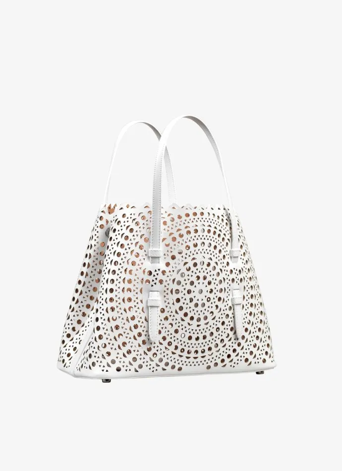 Alaa CrossBody Bags MINA 25 BAG IN VIENNE CALFSKIN Optic White 8211 Women