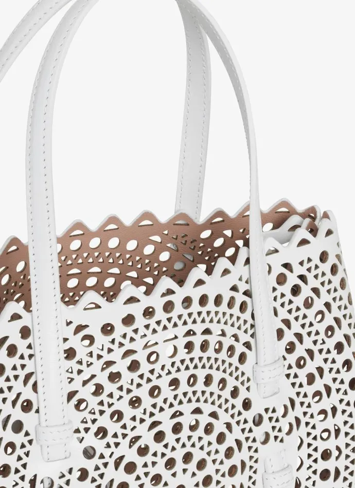 Alaa CrossBody Bags MINA 25 BAG IN VIENNE CALFSKIN Optic White 8211 Women