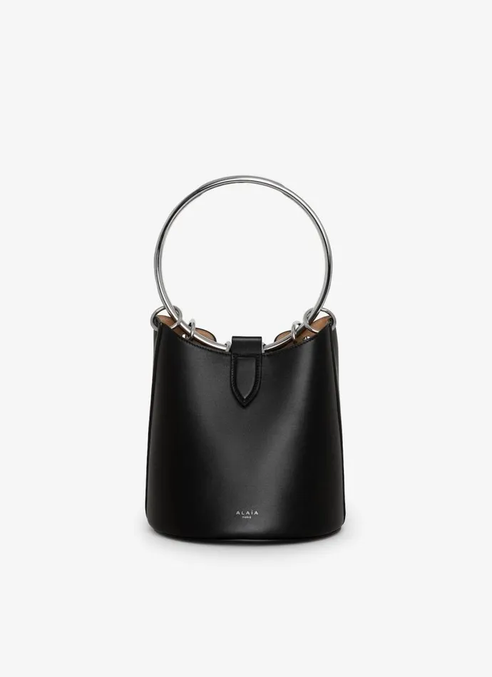 Alaa CrossBody Bags RING MEDIUM BUCKET BAG IN CALFSKIN Black 8211 Women