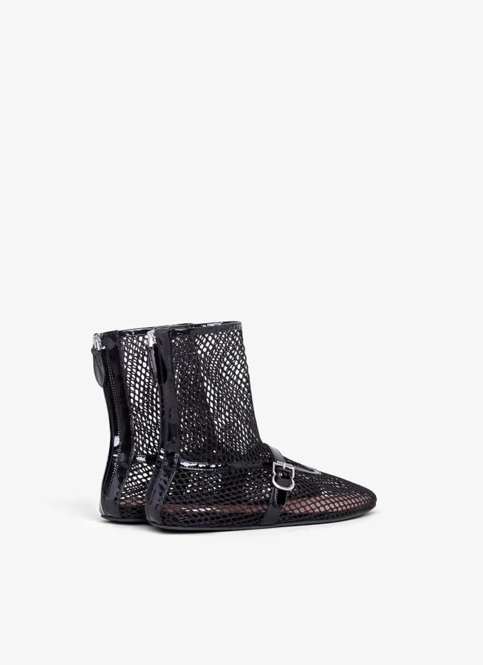 Alaa Flat Shoes FISHNET HIGH BALLET FLATS Black 8211 Women