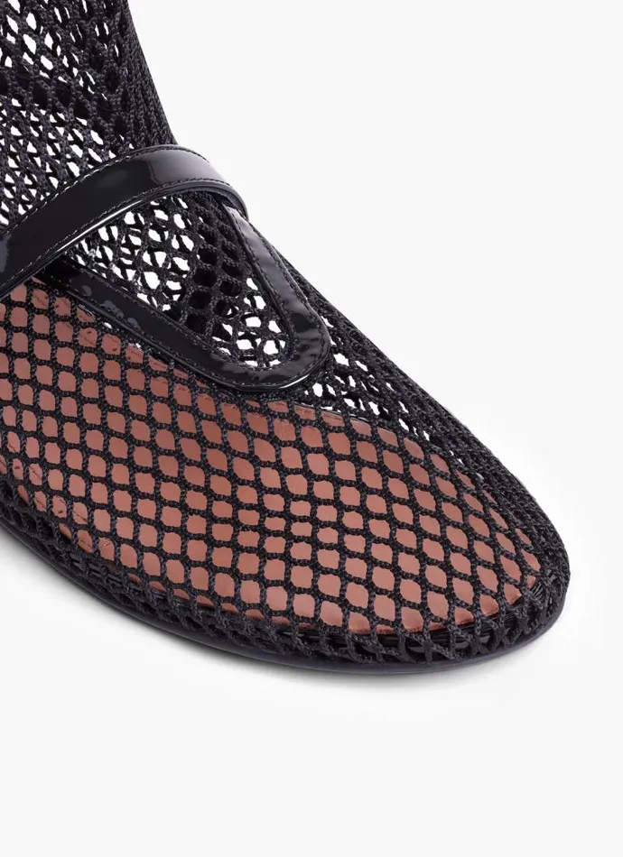 Alaa Flat Shoes FISHNET HIGH BALLET FLATS Black 8211 Women