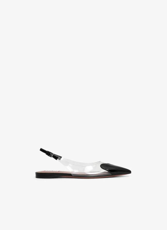 Alaa Flat Shoes LE CUR FLAT SLINGBACKS IN PATENT CALFSKIN Black 8211 Women