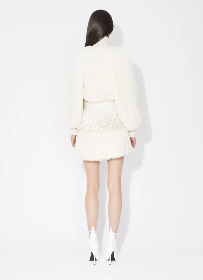 Alaa Knitwear MINI SKIRT WITH KNITTED FRINGES Offwhite 8211 Women