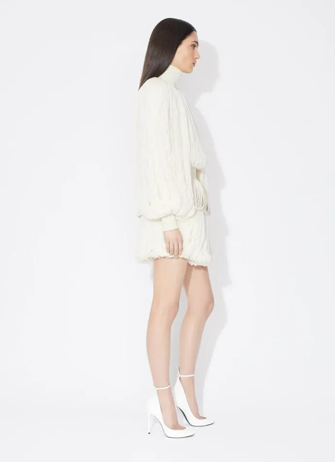 Alaa Knitwear MINI SKIRT WITH KNITTED FRINGES Offwhite 8211 Women