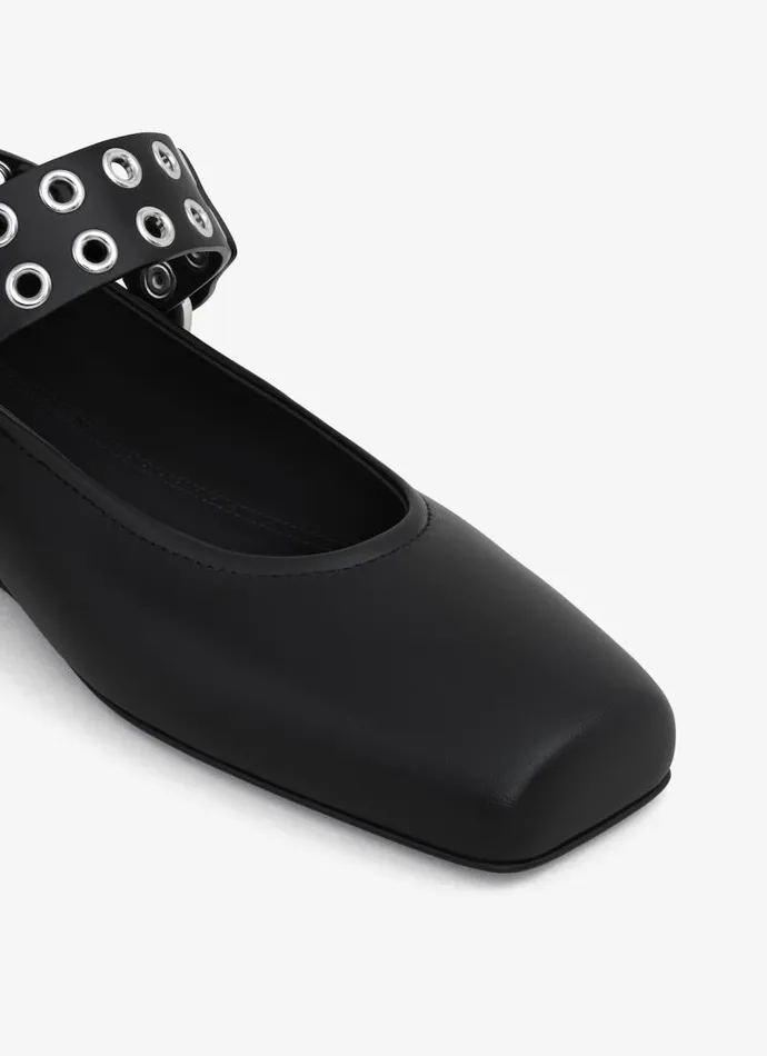 Alaa La Ballerine BIKER BALLET FLATS IN CALFSKIN Black 8211 Women Alaa La Ballerine BIKER BALLET FLATS IN CALFSKIN Black 8211 Women