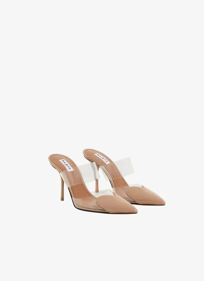 Alaa Le Cur LE COEUR MULES IN PATENT CALFSKIN Beige 8211 Women Alaa Le Cur LE COEUR MULES IN PATENT CALFSKIN Beige 8211 Women